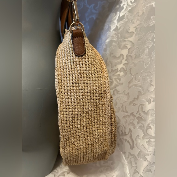 Lauren Conrad Large Boho Cookie Raffia Straw Purse, 14 Inches Round - Picture 9 of 12